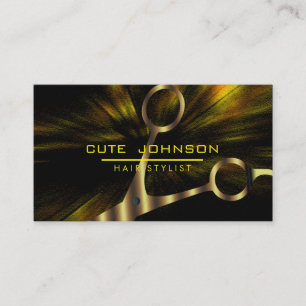 Hair Stylist Saloon Professional Fashion Gold Faux Business Card