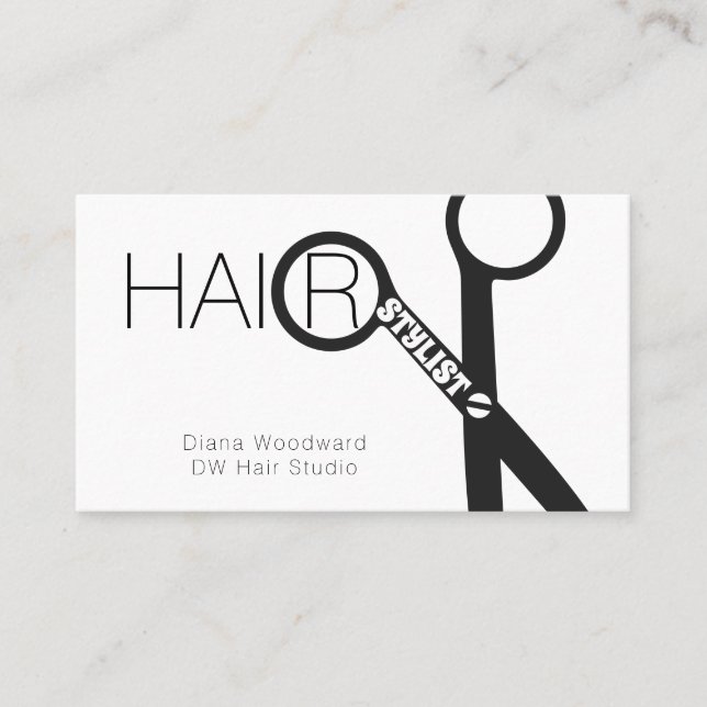 Hair Stylist Scissor Business Card (Front)
