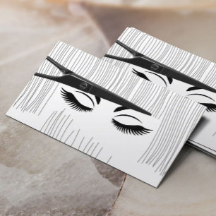 Hair Stylist Scissor & Girl Hair Salon Business Card