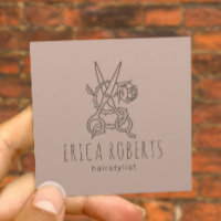 Hair Stylist Scissor & Rose Logo Beauty Salon