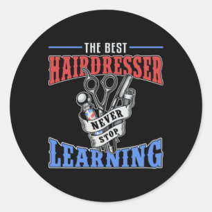 Hair Stylist Scissors Barber Hairdresser Hair Gift Classic Round Sticker
