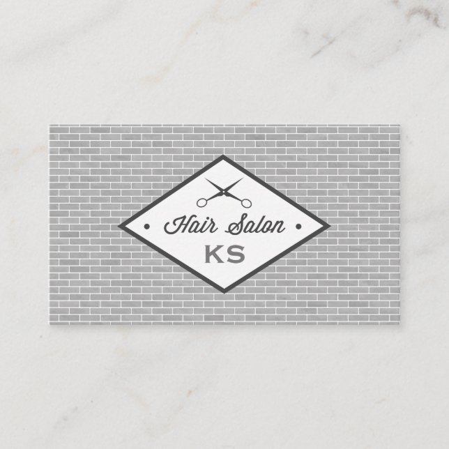 Hair Stylist Scissors | Brick wall  Business Card (Front)