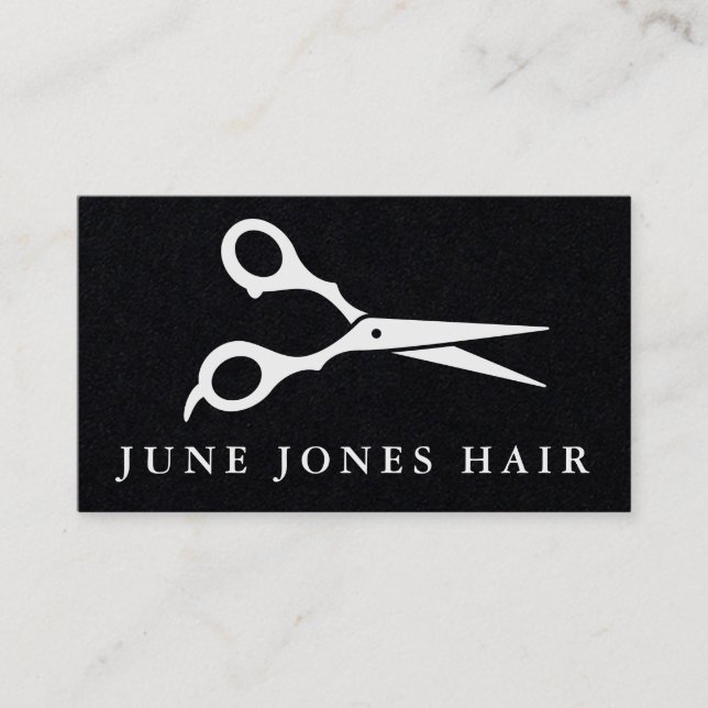 Hair Stylist Scissors Chic Barber CUSTOM  Business Card (Front)