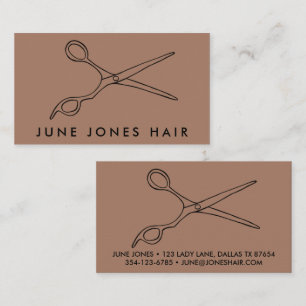Hair Stylist Scissors Chic Drawing Barber CUSTOM Business Card