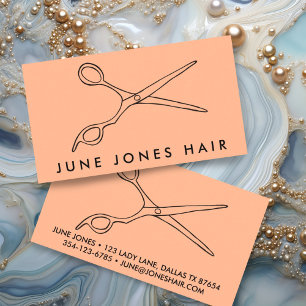 Hair Stylist Scissors Chic Drawing Barber CUSTOM Business Card