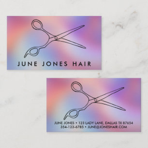 Hair Stylist Scissors Chic Drawing Barber CUSTOM Business Card
