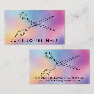 Hair Stylist Scissors Chic Drawing Barber CUSTOM Business Card