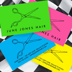 Hair Stylist Scissors Chic Line Drawing CUSTOM Business Card