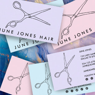 Hair Stylist Scissors Elegant Chic Social Media Business Card