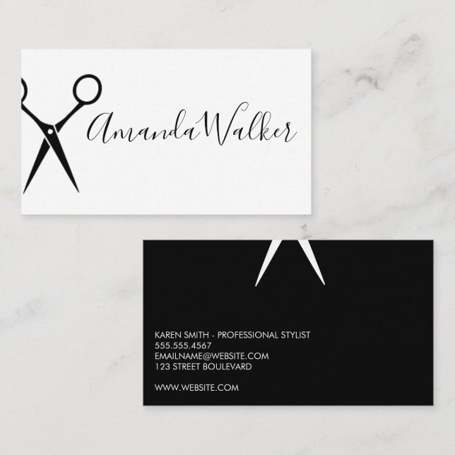 Hair Stylist Scissors | Haircut Business Card (Front/Back)