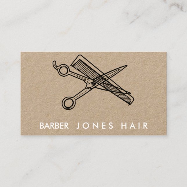 Hair stylist Scissors modern black hair salon  Business Card (Front)