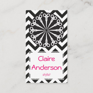 Hair Stylist Scissors Retro Zigzag Business/ Appointment Card