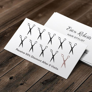 Hair Stylist Scissors Simple Plain Loyalty Punch