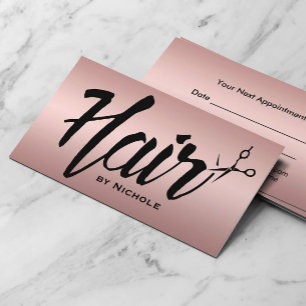 Hair Stylist Script Foil Rose Gold Appointment