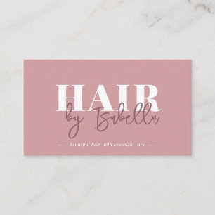 Hair Stylist Script Signature Blush Pink Minimal Business Card