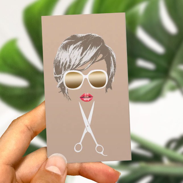 Hair Stylist Short Haircut Girl Beauty Salon Business Card (Creator Uploaded)