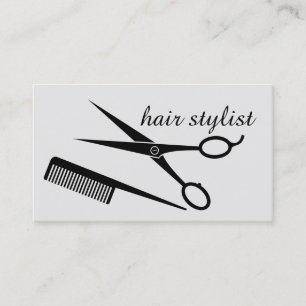 Hair Stylist - Silver and Black Business Card