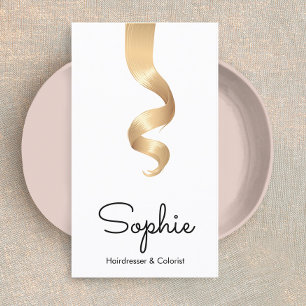Hair Stylist Simple Blonde Hair Curl Salon Business Card