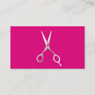 Hair Stylist Simple Scissor Modern Hot Pink Business Card