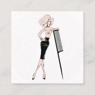 Hair stylist square business card