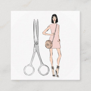 Hair stylist square business card
