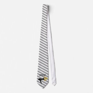 Hair Stylist Striped Pattern  Elegant Style Tie