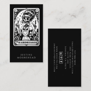 Hair Stylist Tarot Black Business Card