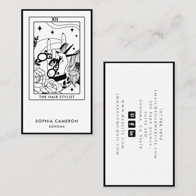Hair Stylist Tarot Business Card (Front/Back)