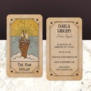 Hair Stylist Tarot Card Illustration Celestial Sun