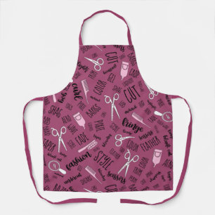 Hair Stylist Text and Tools Pink1 ID749 Apron