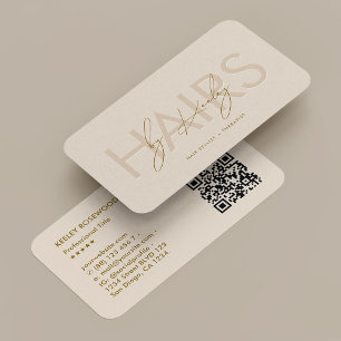 Hair Stylist Therapist Beauty Salon Sand Minimal Business Card