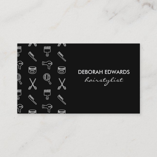 Hair Stylist Tools Business Card (Front)