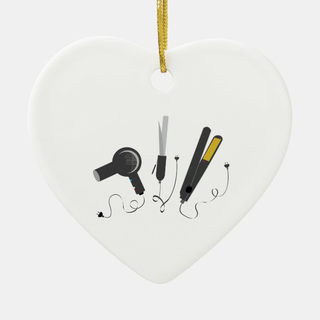 Hair Stylist Tools Ceramic Tree Decoration (Front)