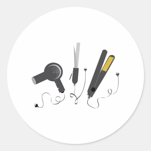 Hair Stylist Tools Classic Round Sticker (Front)