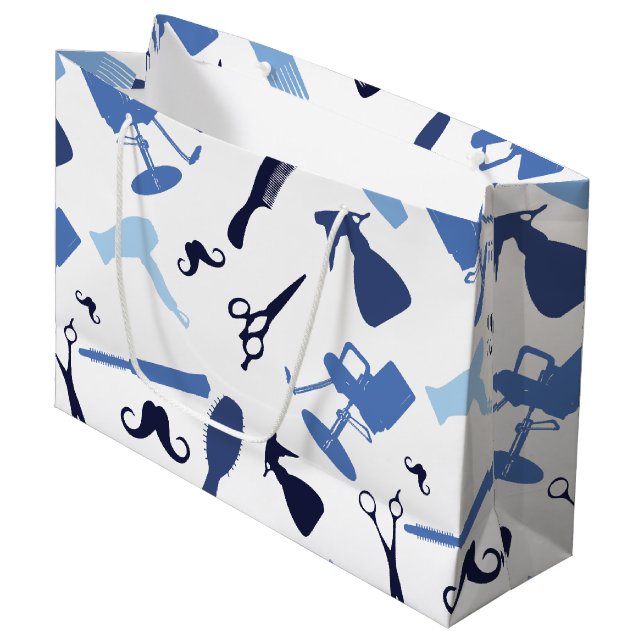 Hair stylist tools patter large gift bag (Front Angled)