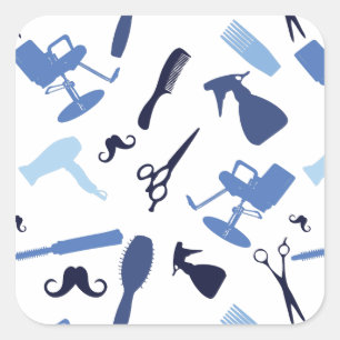 Hair stylist tools patter square sticker
