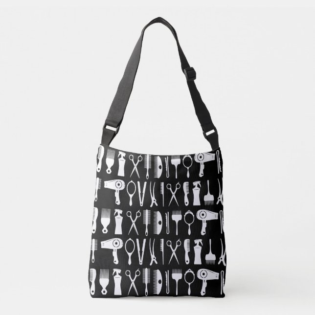 Hair stylist tools pattern  crossbody bag (Front)