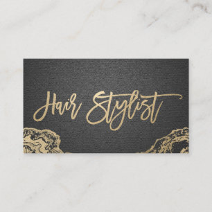 Hair Stylist Trendy Gold Typography Appointment Card