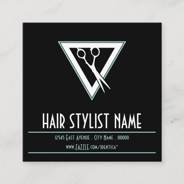 hair stylist tri scissors stamp card (Front)