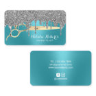 Hair Stylist Turquoise Silver Drips Beauty Salon