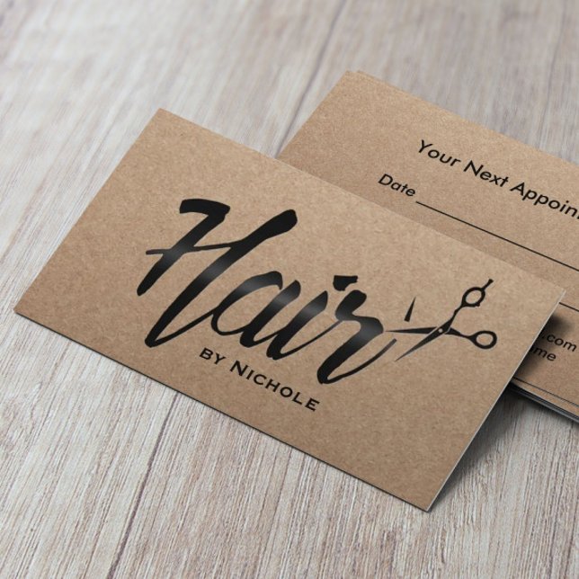 Hair Stylist Typography Rustic Kraft Appointment (Creator Uploaded)