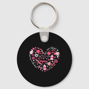 Hair Stylist Valentine's Day Heart Hairdresser Cos Key Ring