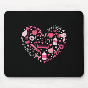 Hair Stylist Valentine's Day Heart Hairdresser Cos Mouse Mat