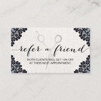 Vintage Refer A Friend Referral Salon Client Cards Zazzle Co Uk