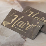 Hair Stylist Vintage Gold Typography Beauty Salon Business Card<br><div class="desc">Hair Stylist Vintage Gold Typography Beauty Salon Business Cards.</div>
