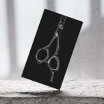 Hair Stylist Vintage Scissor Elegant Black Business Card<br><div class="desc">Hair Stylist Vintage Scissor Classy Black Business Cards.</div>