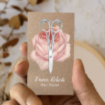 Hair Stylist Vintage Scissor & Flower Salon Kraft Business Card<br><div class="desc">Hair Stylist Vintage Scissor & Flower Beauty Salon Rustic Kraft Business Cards.</div>