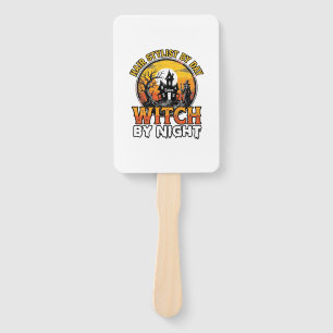 Hair Stylist Witch By Night Vintage Halloween Desi Hand Fan