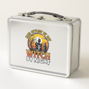 Hair Stylist Witch By Night Vintage Halloween Desi Metal Lunch Box