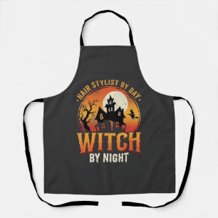 Hair Stylist Witch Halloween Vintage Design_1 Apron